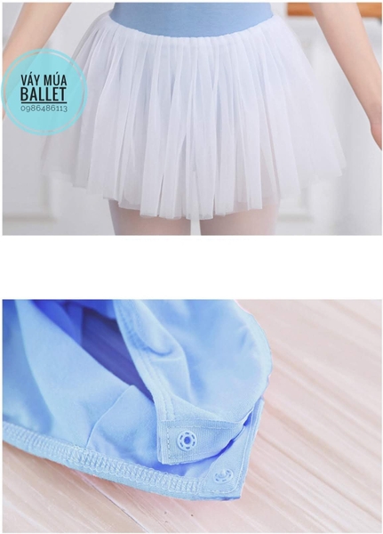 Váy múa 2 dây nơ lưng voan mềm