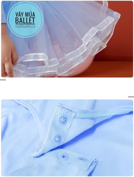 Váy múa tiên viền dài new (hồng, tím, xanh)