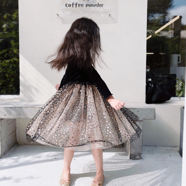 Váy công chúa voan bồng lấp lánh