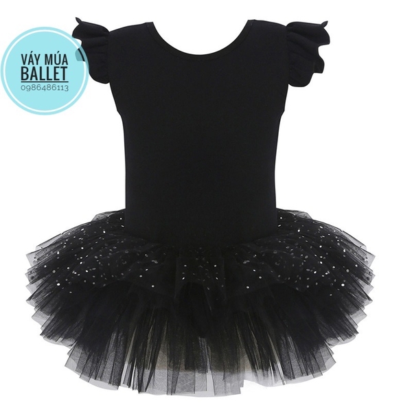 Váy múa tiên sao đan lưng đen