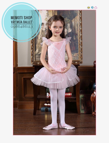 Váy múa phối ren tà vạt