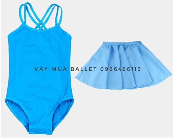 Set áo váy tập múa 2 dây đan chéo (hồng, xanh, đậm)