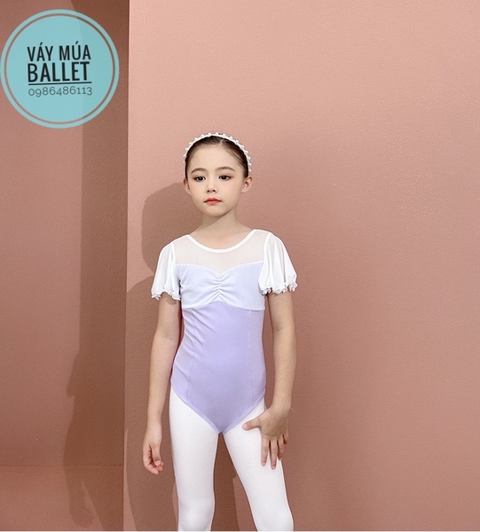 Set áo váy múa tiên đáp ngực sao tím