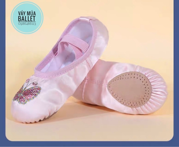 Giày vải múa satin bướm kimsa