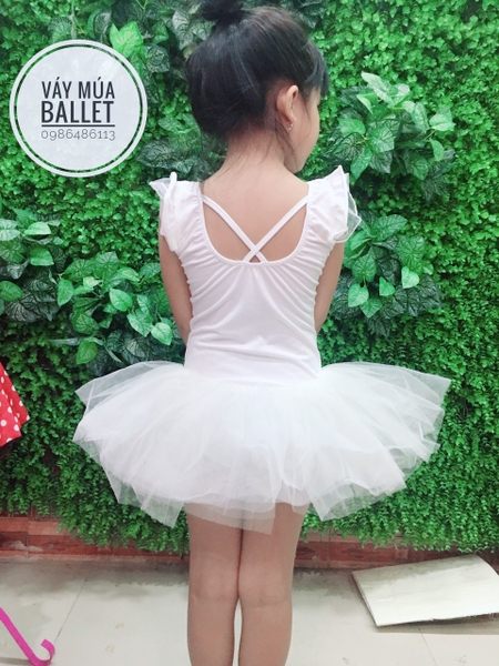 Váy múa tay tiên bướm trắng