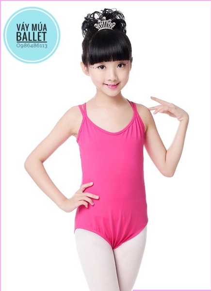 Áo tập múa 2 dây chéo (tím, xanh, hồng, đen)