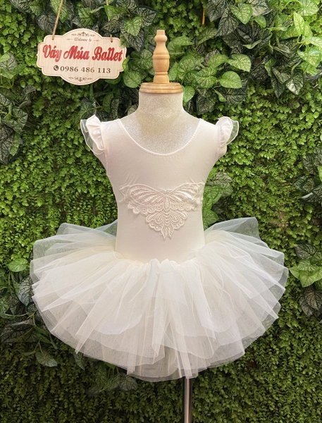 Váy múa tay tiên bướm trắng