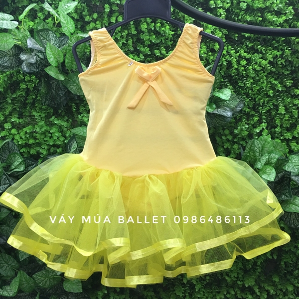 Váy múa ba lỗ vàng 3 tầng