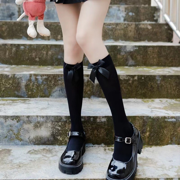 Tất đùi nơ đen