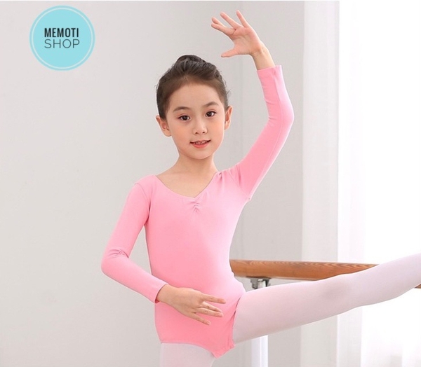 Áo tập múa basic dài tay (tím, hồng)