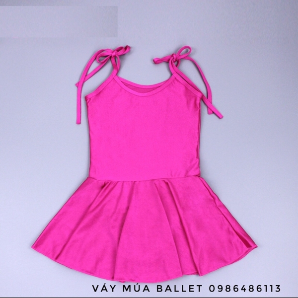 Váy tập múa thun 2 dây xanh