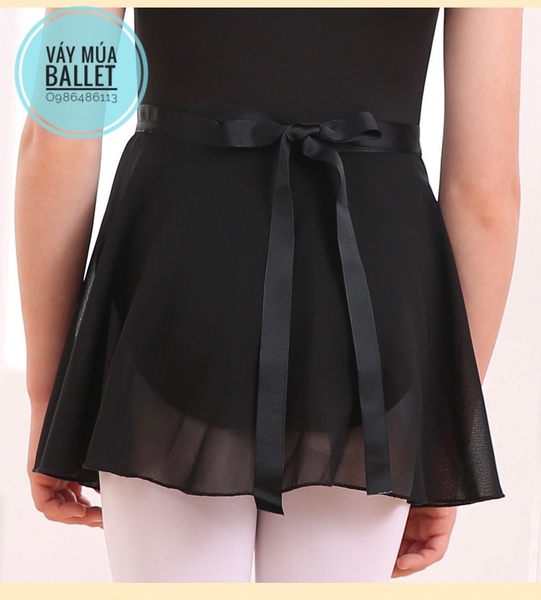 Chân váy múa tà buộc voan mềm (tím, xanh, hồng, đen, trắng)