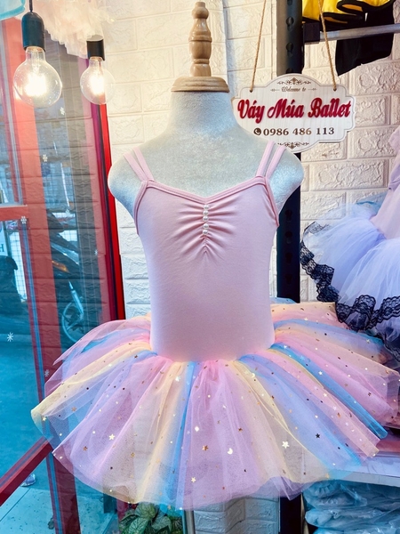 Váy múa dây đan sao cầu vồng