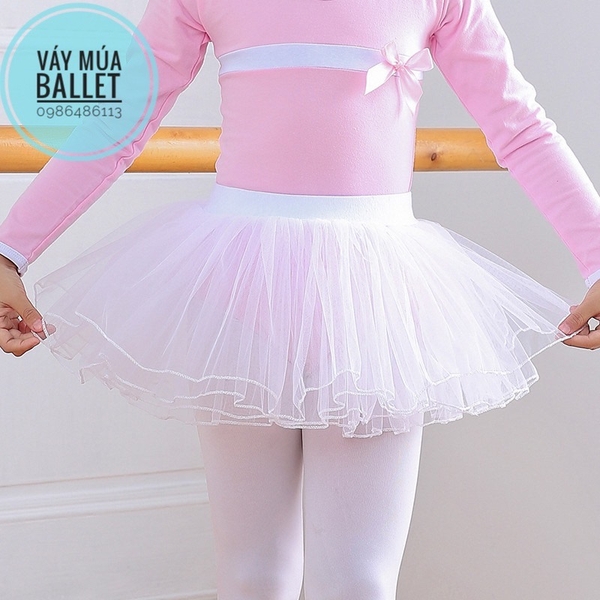Chân váy múa xòe bồng 4 tầng (tím, xanh, hồng, đen, trắng)