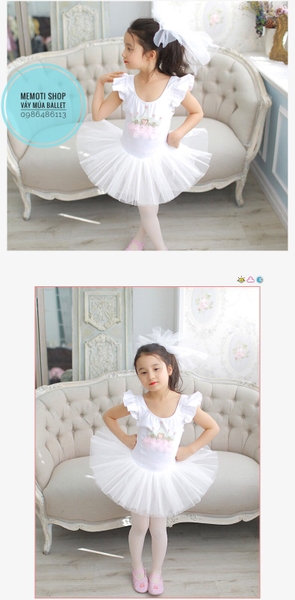 Váy múa vương miện tay tiên (hồng, xanh, trắng)