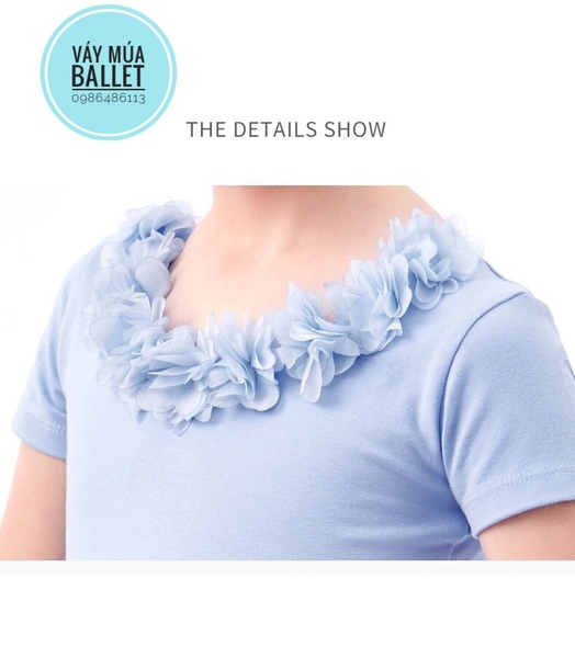 Váy múa hoa cổ sao ngắn (nude, hồng, xanh, tím)