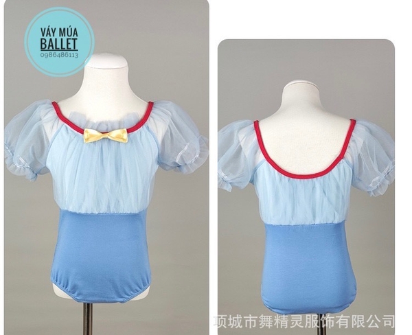 Set váy múa bạch tuyết voan tay bồng (trắng, vàng)