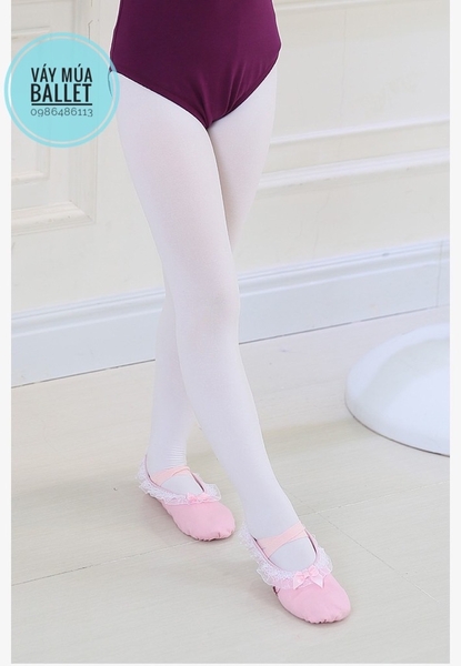 Giày vải múa viền ren hồng