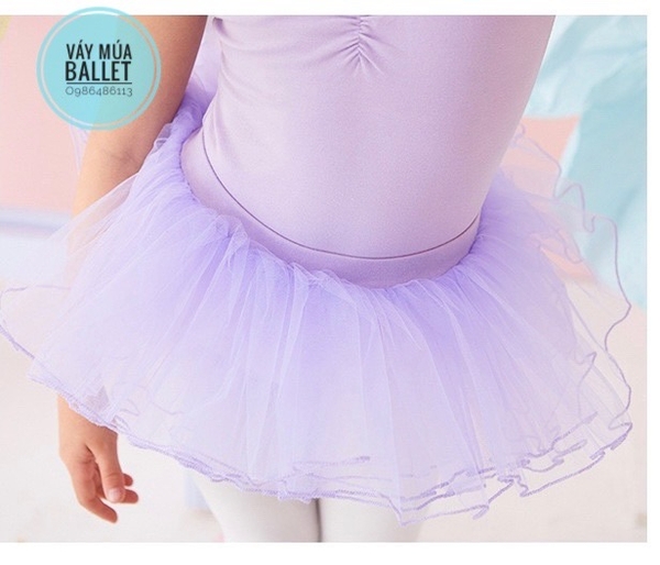 Chân váy múa xòe bồng 4 tầng (tím, xanh, hồng, đen, trắng)