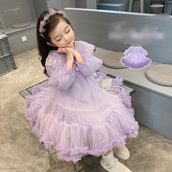 Váy công chúa tím bồng bềnh