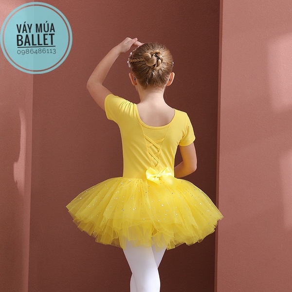 Váy múa đan lưng sao ngắn tay (nhiều màu)