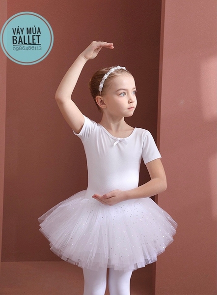 Váy múa đan lưng sao ngắn tay (nhiều màu)