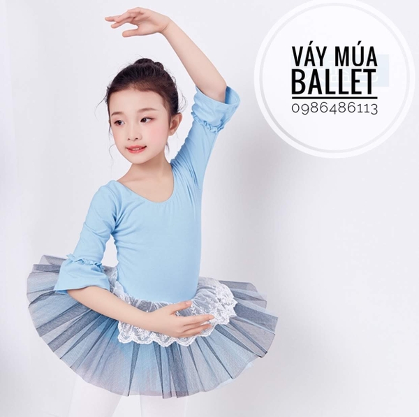 Váy múa bèo ren tay lỡ xanh