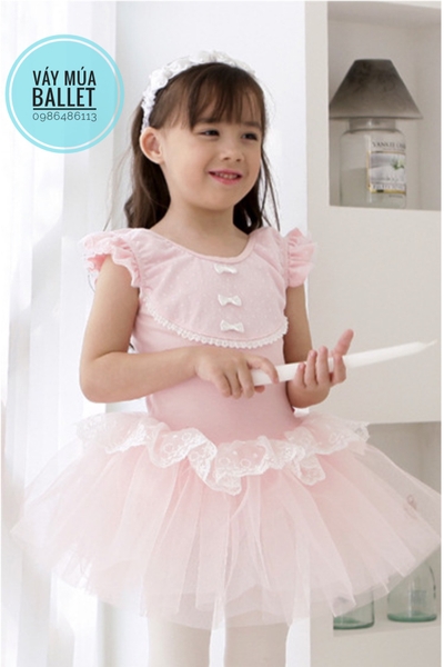 Váy múa cầu ngực ren 3 nơ