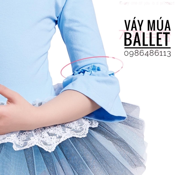 Váy múa bèo ren tay lỡ xanh