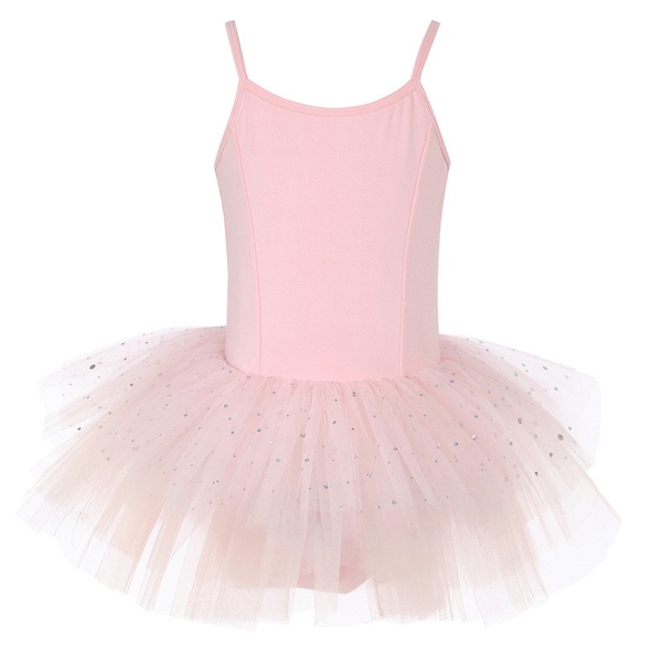 Váy múa 2 dây sao lấp lánh (đen, hồng)