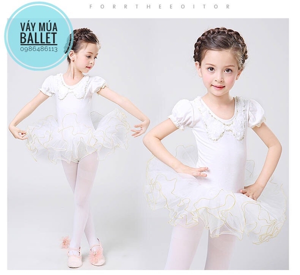 Váy múa ren cổ sen