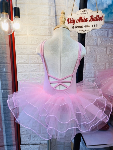 Váy múa 2 dây kép đan lưng nhiều màu