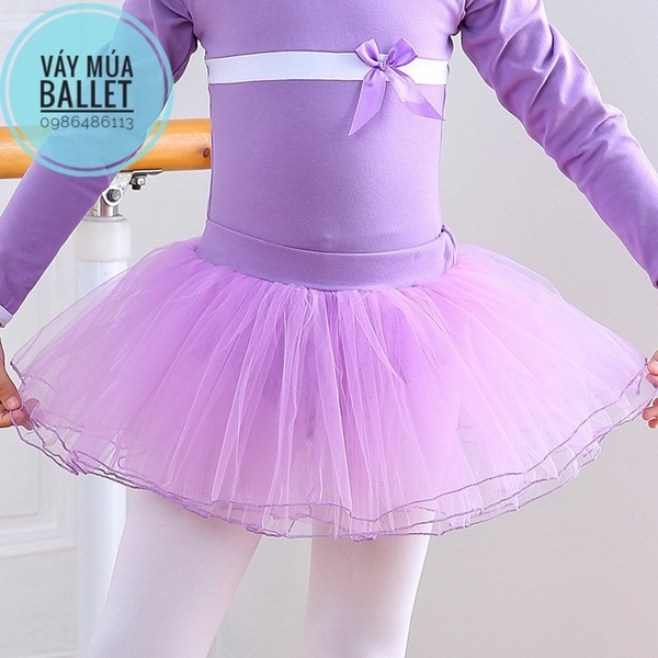 Chân váy múa xòe bồng 4 tầng (tím, xanh, hồng, đen, trắng)