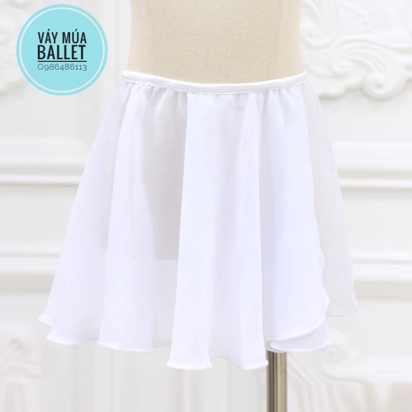 Chân váy múa tà chéo voan mềm (hồng, xanh, đen)