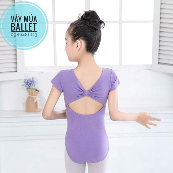 Set áo váy múa tím phối trắng