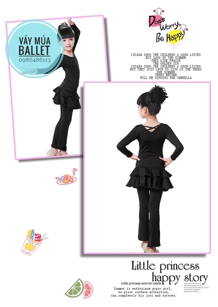 Bộ khiêu vũ dance thun 2 tầng dài tay