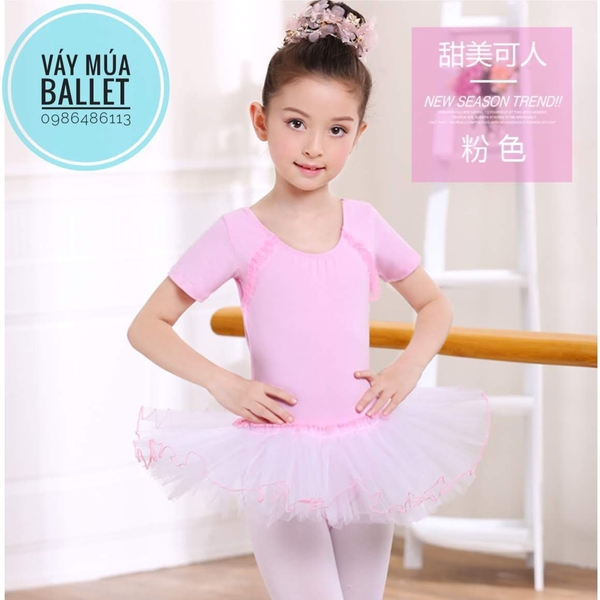 Váy múa bèo cầu ngực 4 màu phối trắng