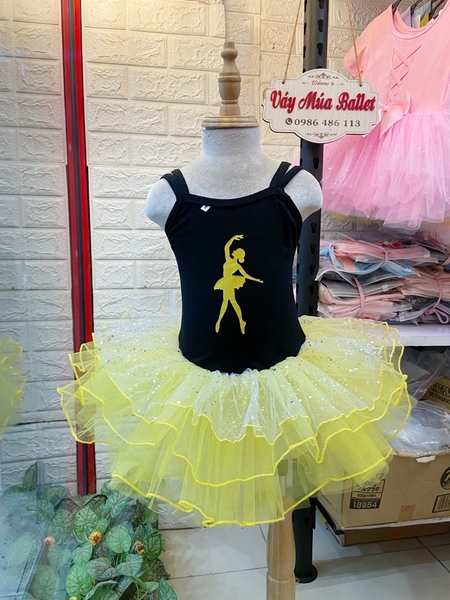 Váy múa dây đan lưng girl lấp lánh