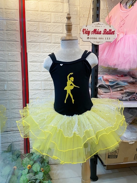 Váy múa dây đan lưng girl lấp lánh