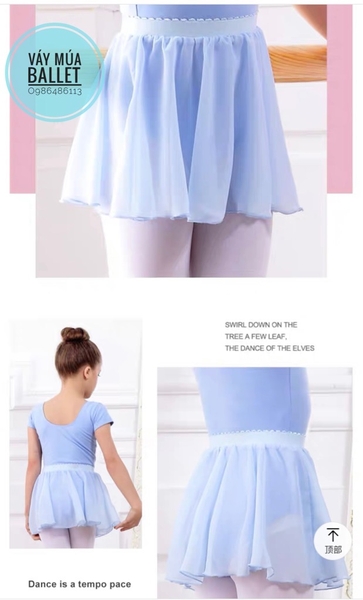 Chân váy múa cạp chun voan mềm(nhiều màu)