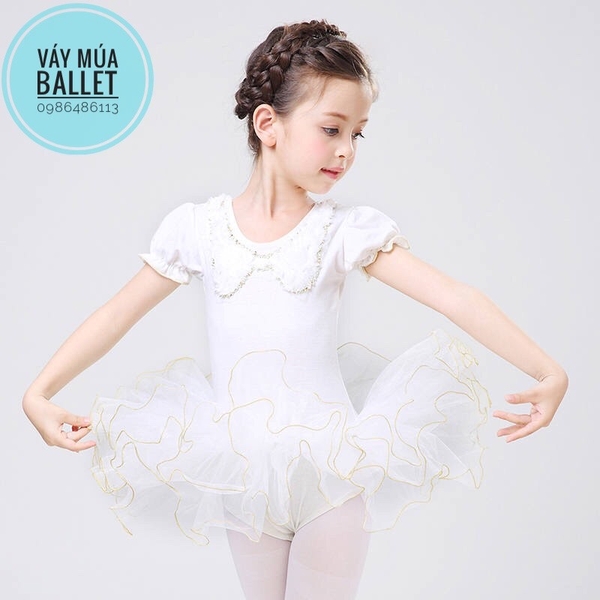 Váy múa ren cổ sen