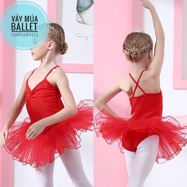 Set áo váy múa thun dây chéo (hồng, xanh, trắng, vàng)