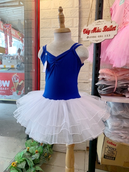 Váy múa dây đan xanh coban