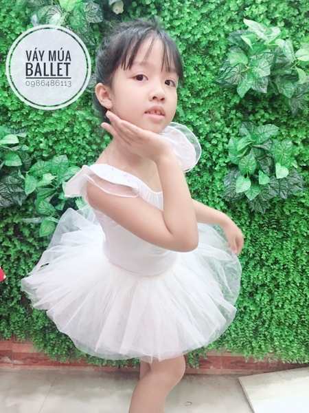 Váy múa tay tiên bướm trắng