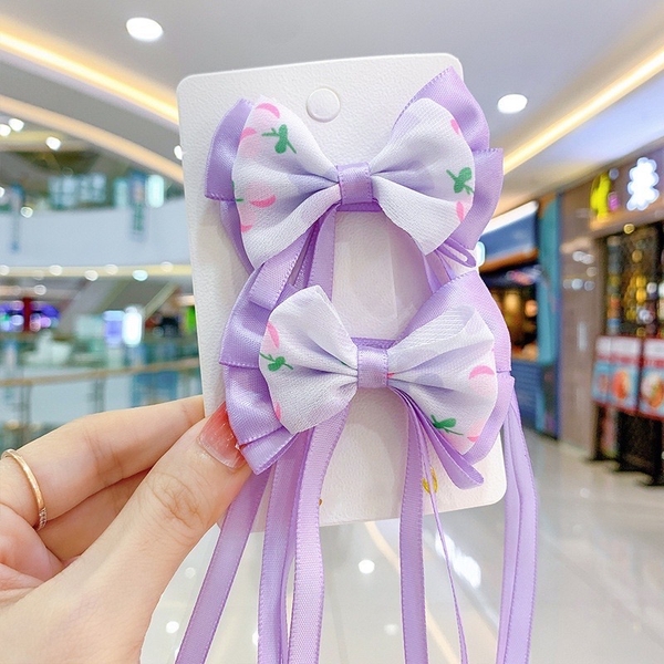 Set 2 kẹp tóc nơ ruy băng