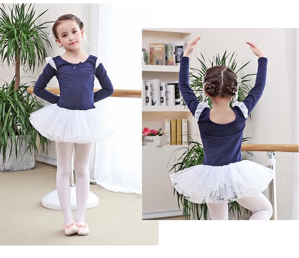 Váy múa tiên dài tay màu hồng, xanh coban, vàng, hồng đậm