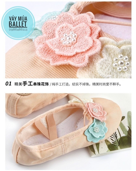 Giày vải múa ba hoa