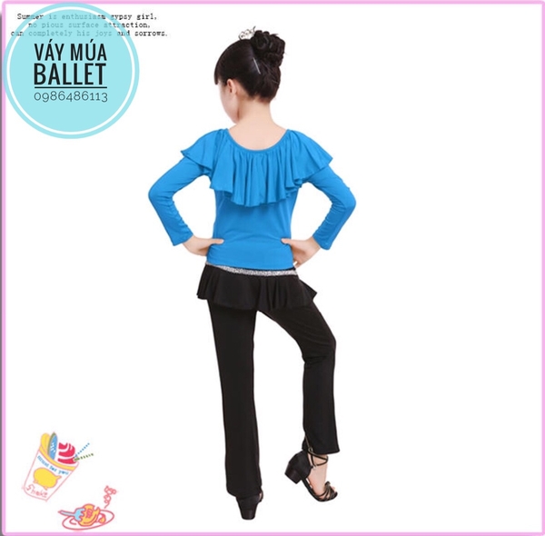 Bộ dance bẹt vai dài tay màu xanh, đen, đỏ