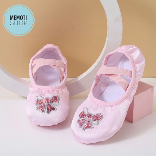 Giày múa satin mềm (kitty, vương miện, nơ)