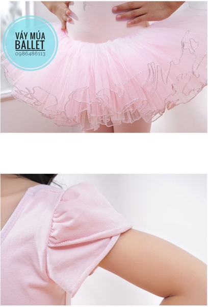Váy múa cô gái Ballerina 3 màu: đỏ, xanh, hồng